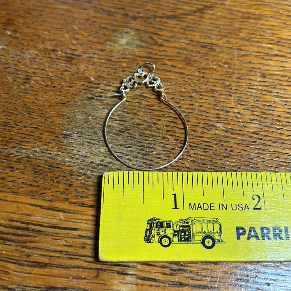 Vintage 14K Gold 1984 Hearts Charm Holder Pendant - Picture 14 of 16